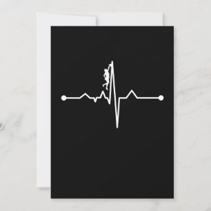 Carte De Remerciements Mountain Climber Heartbeat Rock Climbing Lover Gra