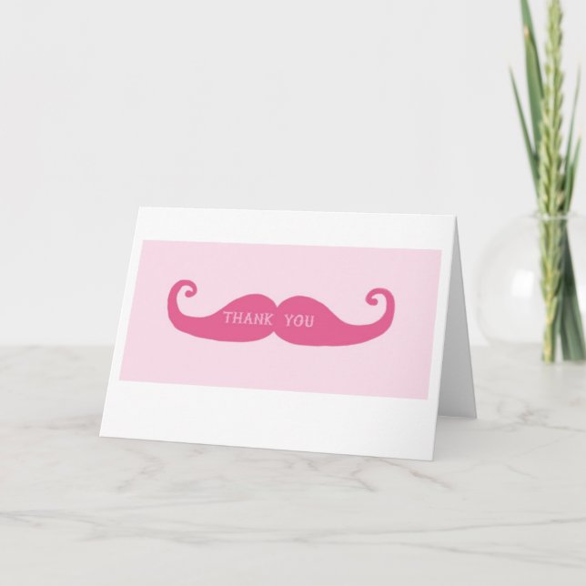 carte de remerciements moustache (Devant)