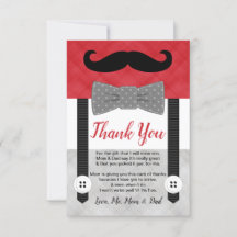 moustache petit homme rouge gris baby shower