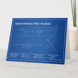Carte De Remerciements MQ-1 Predator UAV- Plan d'avion AD