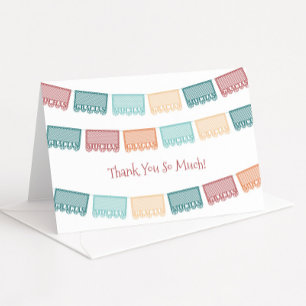 Carte De Remerciements Muchas Gracias Papel Picado Baby shower Mexicain E