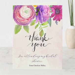 Carte De Remerciements Mulberry Floral Dream 2 Fête des mariées