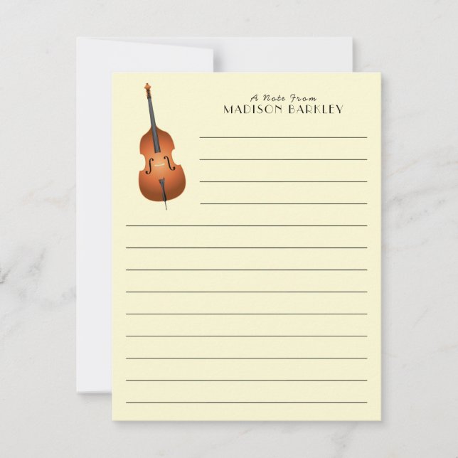 Carte De Remerciements Musicien de basse debout Musique enseignant Jazz B (Devant)