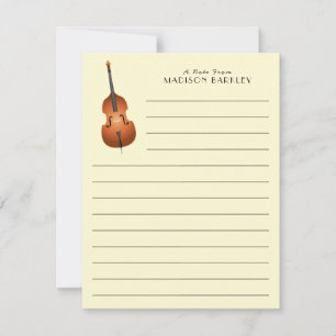 Carte De Remerciements Musicien de basse debout Musique enseignant Jazz B