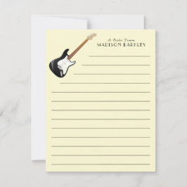 Carte De Remerciements Musicien de guitare électrique professeur de musiq