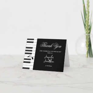 Carte De Remerciements Musiciens créatifs Piano Keys Mariage