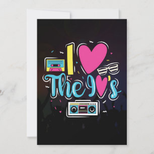 Carte De Remerciements Musique Art 90s Retro Cassette Party
