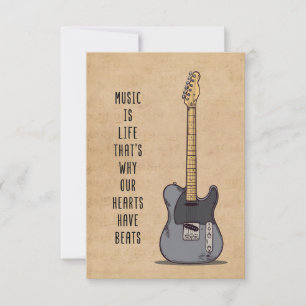 Carte De Remerciements Musique Art La musique c'est la vie