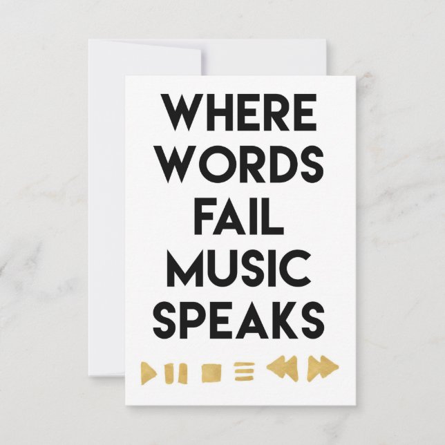 Carte De Remerciements Musique Art Music Speaks (Devant)