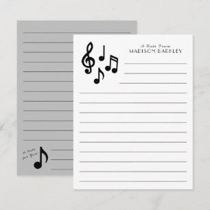 Carte De Remerciements Musique Note Professeur de musicien