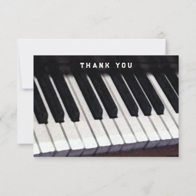 Carte De Remerciements Musique piano Thème (Devant)