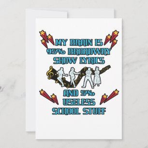 Carte De Remerciements My Brain Is 95% Broadway Show Lyrics Actrice