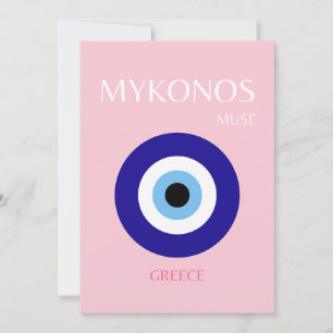Carte De Remerciements Mykonos Muse, Mykonos, Rose