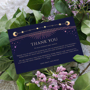 Carte De Remerciements Mystic Rainbow Blue Sun Moon Stars Photo Mariage