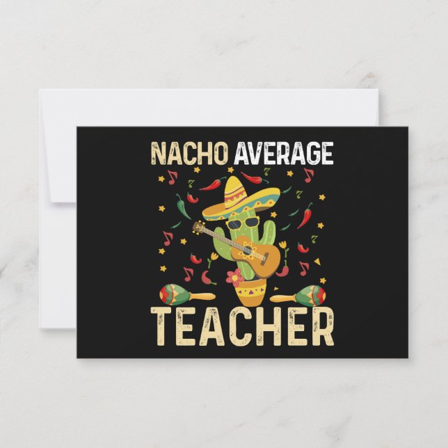 Carte De Remerciements Nacho Enseignant Moyen Cinco De Mayo Fiesta Mexica (Devant)