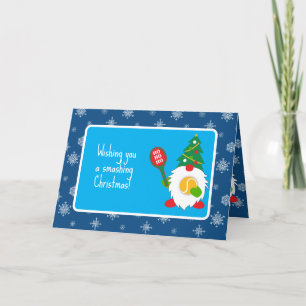 Carte De Remerciements 🎾 Nain de Noël mignon avec balle de tennis