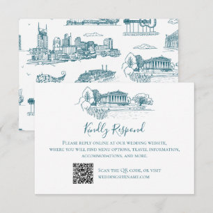 Carte De Remerciements Nashville Toile Crépuscule sur Blanc