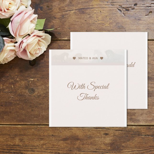 Carte De Remerciements Nature Chevaux Mariage Custom (Créateur téléchargé)