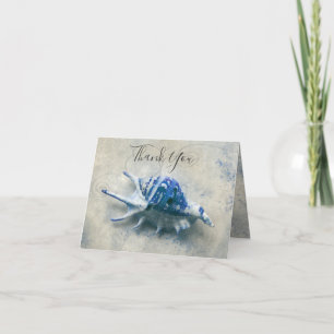 Carte De Remerciements Nautique Coquillage Indigo Blue