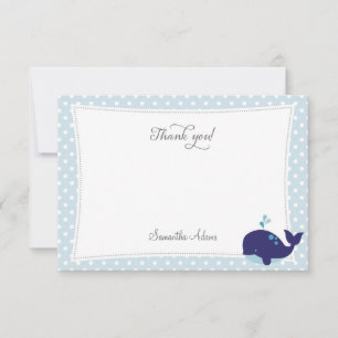 Carte de remerciements nautique de baleine