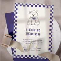 Navy Blue À damiers Teddy Bear-Our Little Cub