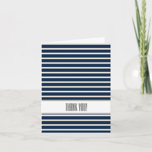 Carte De Remerciements Navy Stripes Thank You