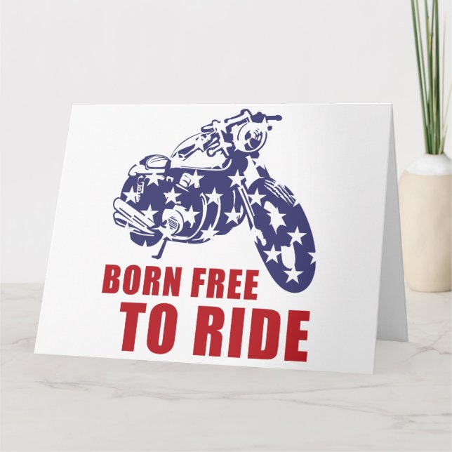 Carte De Remerciements Né Gratuit à Ride USA Motorcycle Drapeau Amérique  (Devant)