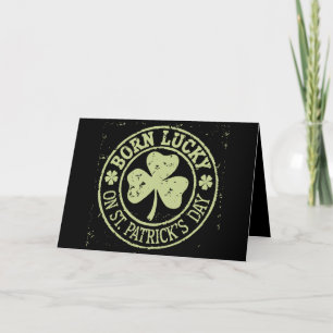 Carte De Remerciements Né Lucky sur St Patrick's Day Irlandais Anniversai