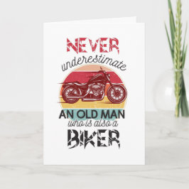Carte De Remerciements Ne sous-estimez jamais Old Man Biker