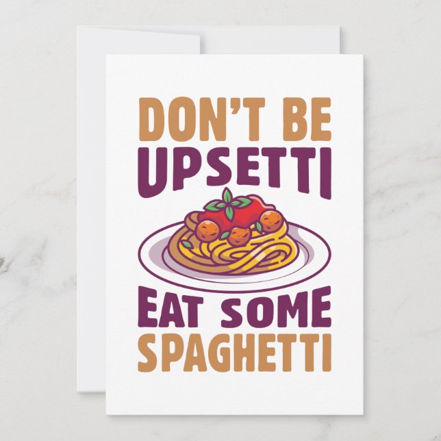 Carte De Remerciements Ne soyez pas désagréable de manger des spaghettis (Devant)
