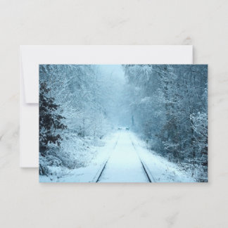 Carte De Remerciements Neige de Noël sur les voies ferrées