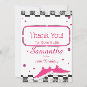 Carte De Remerciements Neon Basket Anniversaire, Parties scintillant