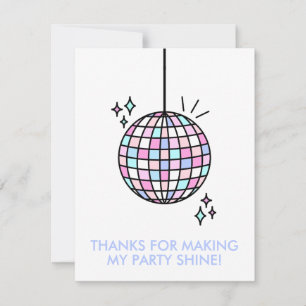 Carte De Remerciements Neon Super Disco Ball