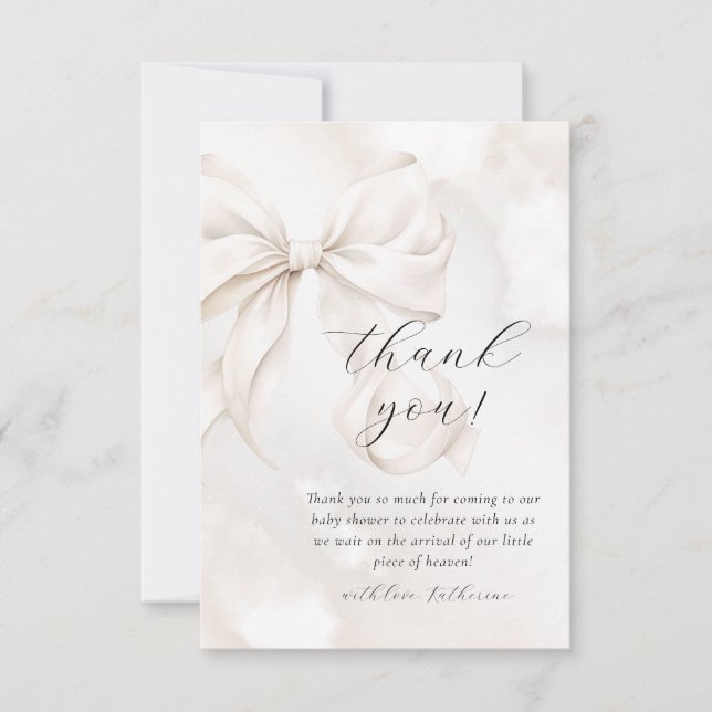 Carte De Remerciements Neuf Baby shower Neuf Nuage De Bow Neuf (Devant)