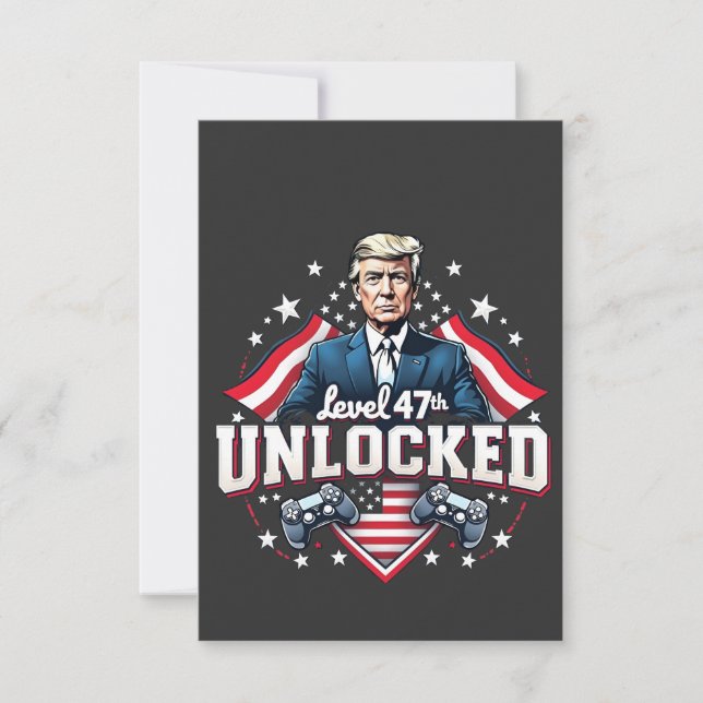 Carte De Remerciements Niveau 47e débloqué Jour d'investiture de Trump ga (Devant)