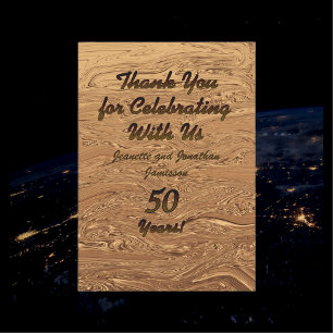 Carte De Remerciements Noces d'Or 50ème Anniversaire de Mariage Remerciem