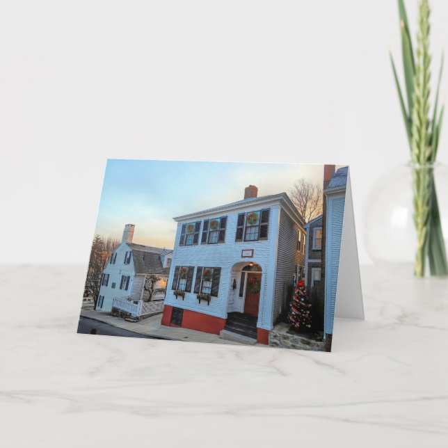 Carte De Remerciements Noël à Leyden Street Plymouth MA (Devant)