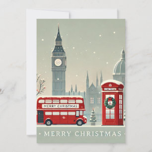 Carte De Remerciements Noël à Londres Big Ben & Londres festif