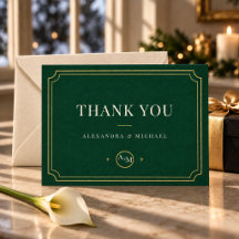 Noël Black Tie Émeraude Vert & Or Monogramme