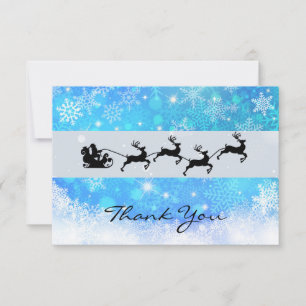 Carte De Remerciements Noël de Santa and his Flying