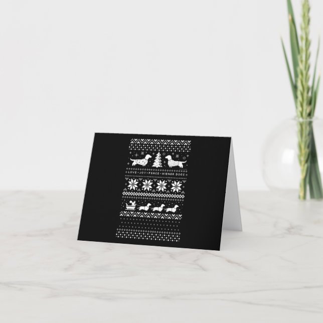 Carte De Remerciements Noël des Dachshunds (Devant)