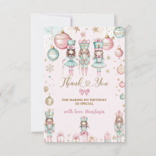 Carte De Remerciements Noël d'hiver Ballerinas Fille Anniversaire