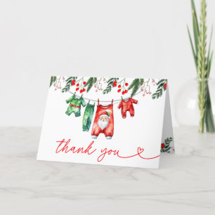 Carte De Remerciements Noël d'hiver Père Noël Baby shower Affiche de bien