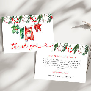Carte De Remerciements Noël d'hiver Père Noël Baby shower Affiche de bien