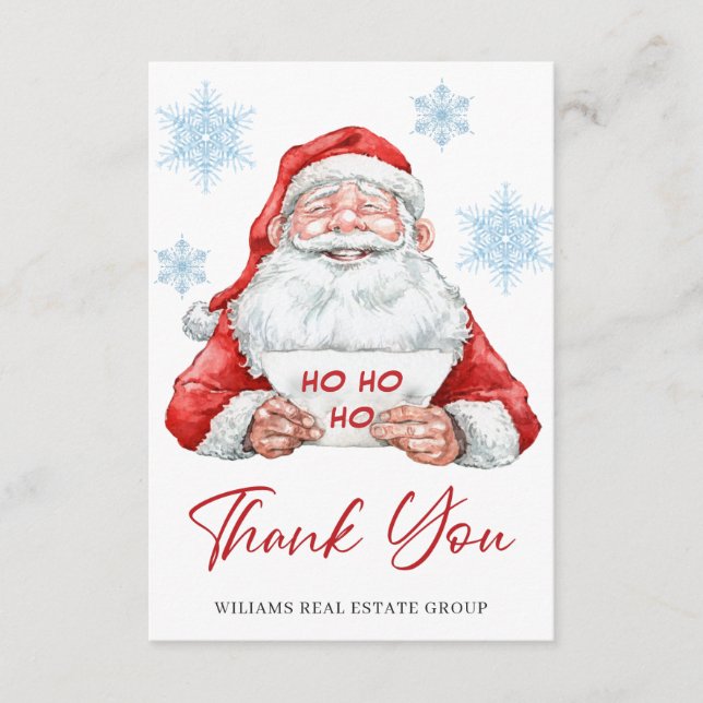 Carte De Remerciements Noël drôle Père Noël Reindeer (Devant)