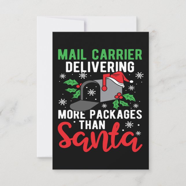 Carte De Remerciements Noël Funky Holiday Mailman Postman Dire (Devant)