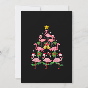 Carte De Remerciements Noël - Joli Flamant rose sapin de Noël