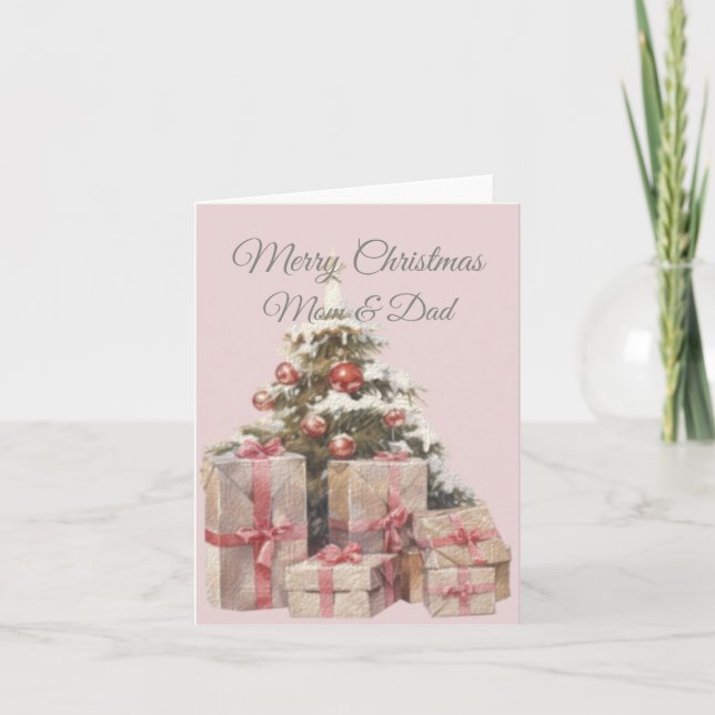 Carte De Remerciements Noël Maman Et Papa (Devant)