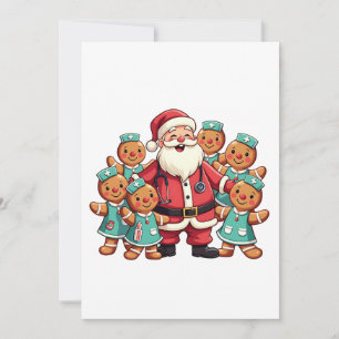 Carte De Remerciements Noël Père Noël Pain d'épices Infirmières