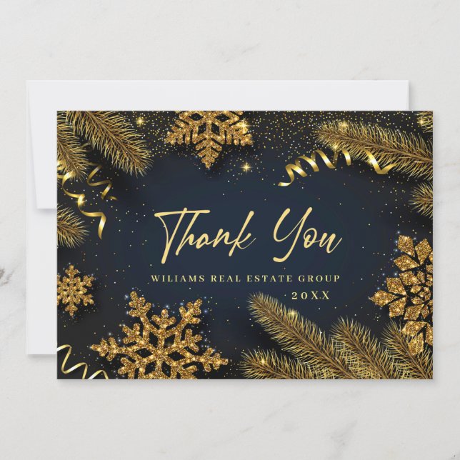 Carte De Remerciements Noël Pine Cones Entreprise Vacances Rustiques (Devant)